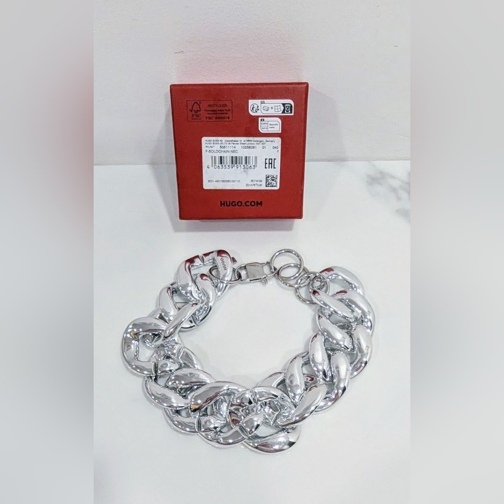 Hugo Chunky Silver Chain Necklace